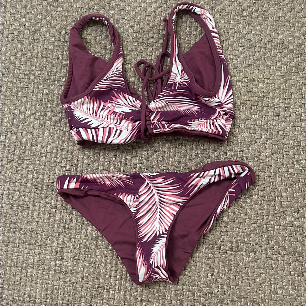 Maaji Purple Tropical Print Bikini